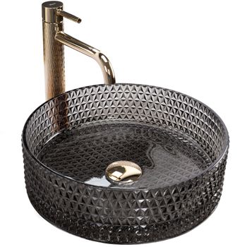 Lavabo Sobre Encimera Rea Cristal Black