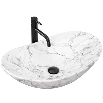 Lavabo Sobre Encimera Rea Royal 60 Statuario Marble Matt