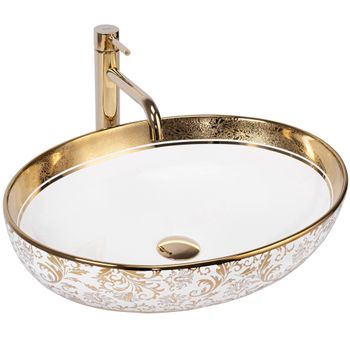 Lavabo Sobre Encimera Rea Margot White/gold