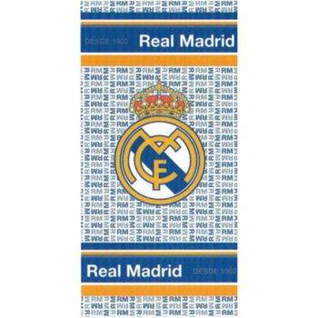 Toalla De Playa O Piscina Grande Real Madrid Oficial - 70x140 Cm 100% Poliéster