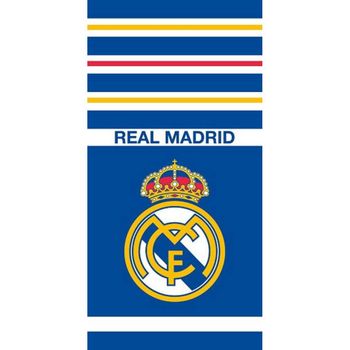 Toalla De Playa O Piscina Grande Real Madrid Oficial - 70x140 Cm 100% Poliéster