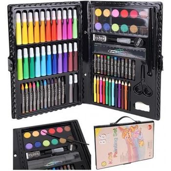 Estuche De Pinturas Para Niños Y Niñas De 86 Piezas Con Rotuladores, Ceras, Acuarelas, Lápices De Colores