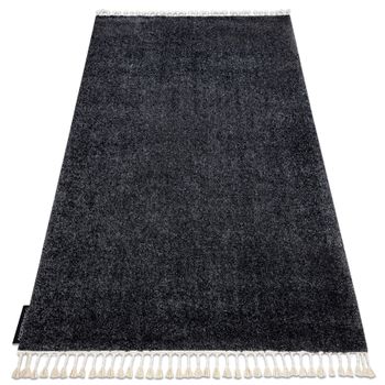 Alfombra Berber 9000 Gris Franjas Bereber Marroquí Shaggy 160x220 Cm