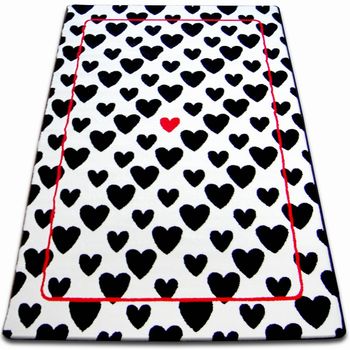 Alfombra Sketch - F755 Crema/negro - Corazones 140x190 Cm