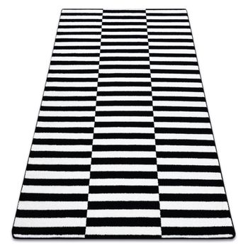 Alfombra Sketch - F132 Blanco/negro - Líneas 80x150 Cm