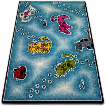 Alfombra Kids Gatos Azul C428 160x220 Cm