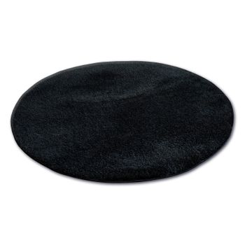 Alfombra Círculo Shaggy Micro Negro Circulo 100 Cm