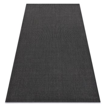 Alfombra De Cuerda Sisal Flat 48663/090 Liso Negro 140x200 Cm