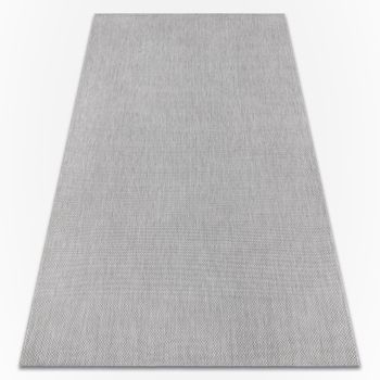 Alfombra De Cuerda Sisal Flat 48663/320 Liso Gris 160x230 Cm