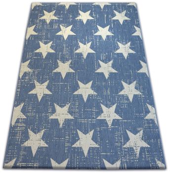 Alfombra De Cuerda Sisal Flat 48648/591 Estrellas 200x290 Cm