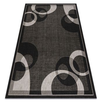 Alfombra De Cuerda Sisal Floorlux 20078 Negro/plateado  120x170 Cm