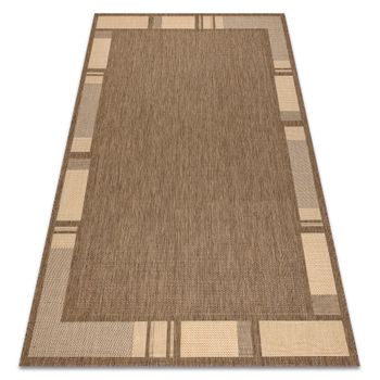 Alfombra De Cuerda Sisal Floorlux 20195 Color Café/color Maíz 120x170 Cm