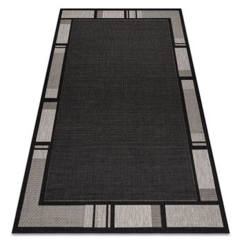 Alfombra De Cuerda Sisal Floorlux 20195 Negro/plateado  240x330 Cm