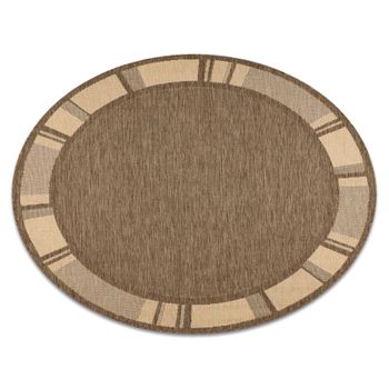 Alfombra De Cuerda Sisal Floorlux Círculo 20195 Color Café/color Ma� Circulo 120 Cm