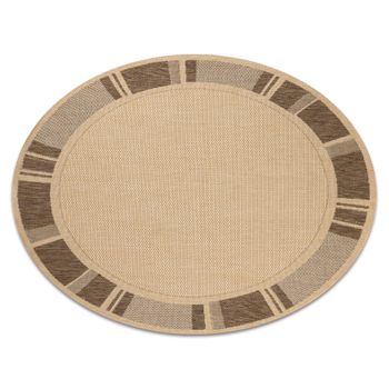 Alfombra De Cuerda Sisal Floorlux Círculo 20195 Color Maíz/color Caf Circulo 120 Cm