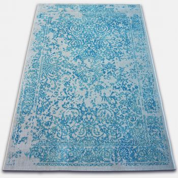 Alfombra Vintage 22208/054 Turquesa/crema Roseta Clásica 140x200 Cm