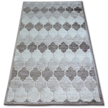 Alfombra Acrílica Yazz 3766 Enrejado Trébol Marroquí Beige Oscuro/m 133x190 Cm