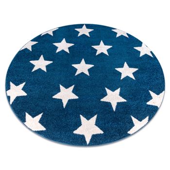 Alfombra Sketch Círculo - Fa68 Azul/blanco - Estrellitas Estrellas Circulo 140 Cm