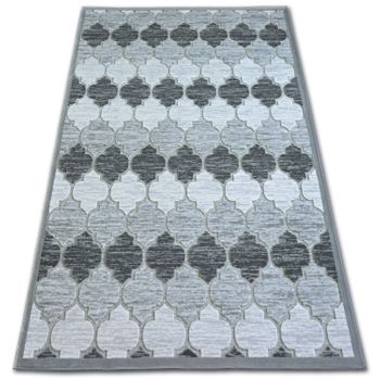 Alfombra Acrílica Yazz 3766 Enrejado Trébol Marroquí Gris 133x190 Cm