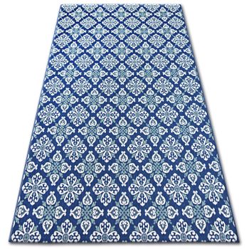 Alfombra De Cuerda Sisal Color 19246/699 Flores Azul 140x200 Cm