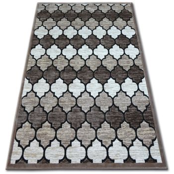 Alfombra Acrílica Yazz 3766 Enrejado Trébol Marroquí Beige Oscuro/c 240x330 Cm