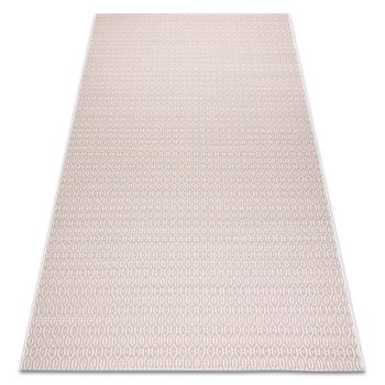 Alfombra De Cuerda Sisal Flat 48603/526 Ojetes Crema/rosa 200x290 Cm