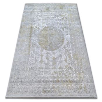 Alfombra Acrílica Valencia 2328 Ornament Gris Claro/color Mostaza 80x150 Cm