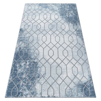 Alfombra Acrílica Valencia 3951 Hexágono Azul/gris 80x150 Cm