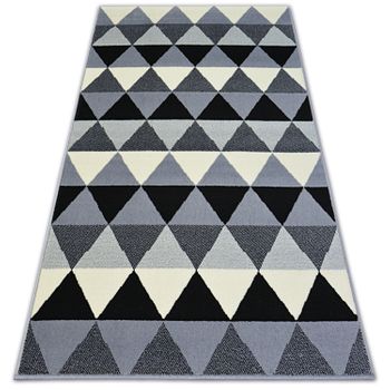 Alfombra Bcf Base Triangles 3813 Triángulos Negro/gris 160x220 Cm