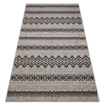 Alfombra De Cuerda Sisal Floorlux 20510 Plateado/negro 80x150 Cm