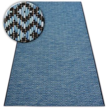 Alfombra De Cuerda Sisal Loft 21144 Diamantes Zigzag Azul/negro/platea 80x150 Cm