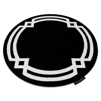 Alfombra Hampton Lux Círculo Negro Circulo 120 Cm