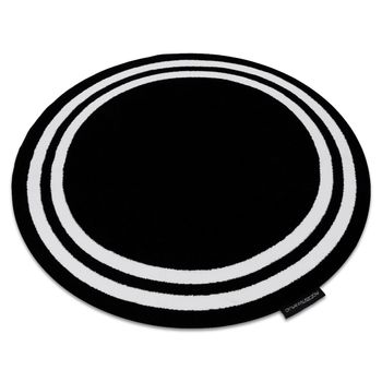 Alfombra Hampton Cadre Círculo Negro Circulo 120 Cm