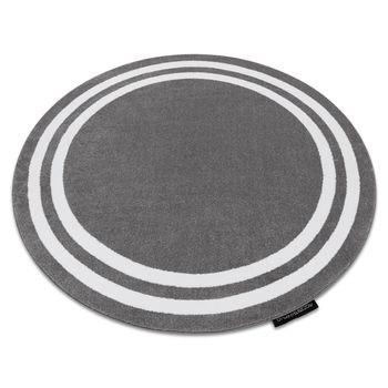 Alfombra Hampton Cadre Círculo Gris Circulo 120 Cm