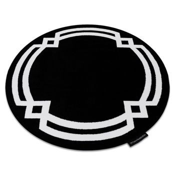 Alfombra Hampton Lux Círculo Negro Circulo 140 Cm