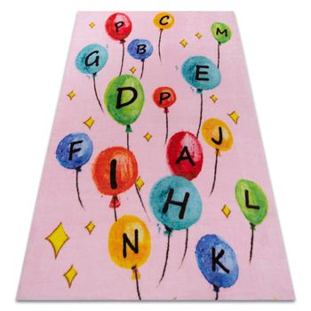 Alfombra Play Globos Letras Alfabeto G3548-3 Rosado 160x215 Cm