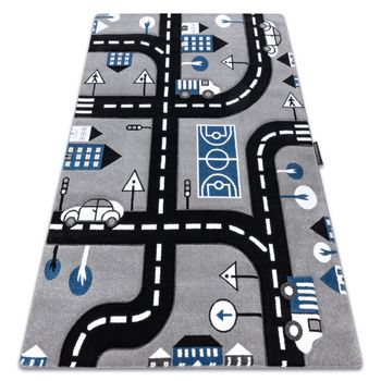 Alfombra Petit City Pueblo Calle Gris 80x150 Cm