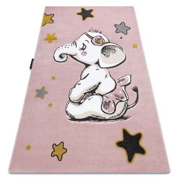 Alfombra Petit Elephant Elefante Estrella Rosado 180x270 Cm