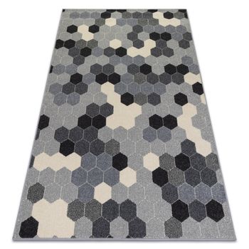 Alfombra Heos 78537 Hexágono Gris/crema 190x270 Cm