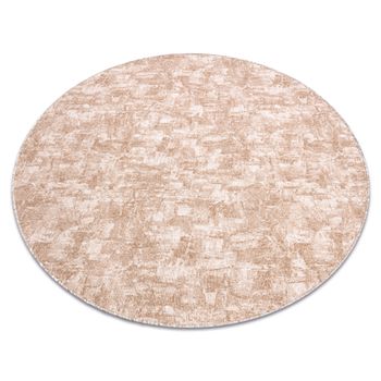 Alfombra Solid Beige 30 Hormigón  Circulo 150 Cm