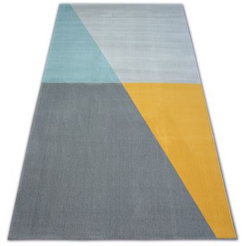 Alfombra Scandi 18487/572 - Trapecio Trapecios Gris/dorado/turquesa 80x150 Cm