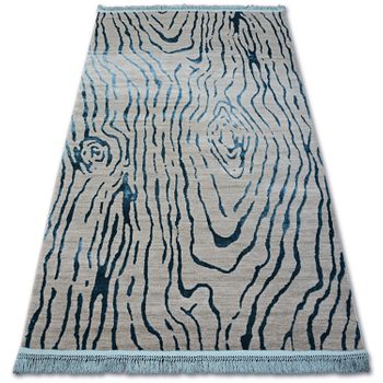 Alfombra Acrílica Manyas 195aa Franjas Gris/azul 80x150 Cm