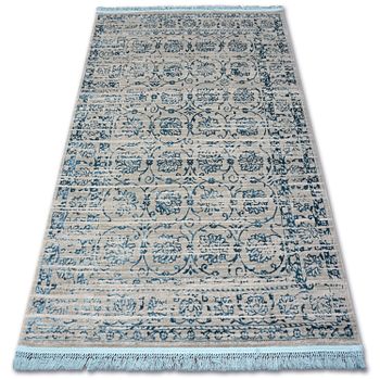 Alfombra Acrílica Manyas 193aa Franjas Gris/azul 80x150 Cm