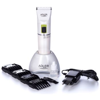 Adler Ad2827 Cortapelos Eléctrico Profesional, Afeitadora Para Hombre, Longitud De Corte Ajustable, Cabezal Titanio, Cuchillas Cerámicas, Batería Recargable / Red, Cabello, Barba Y Vello Corporal