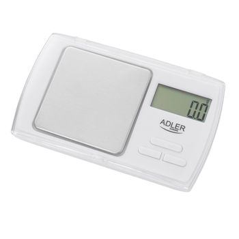 Báscula De Precisión De Bolsillo, 500g-0.01g, Acero Inox., Balanza Comida Pequeña, Joyería, Lcd Blanco  Adler Ad 3161