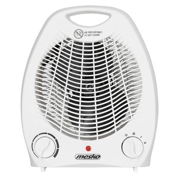 Calefactor Ventilador Aire Caliente / Frío, Termoventilador, 2 Niveles Temperatura, Termostato Blanco 2000w Mesko Ms7719