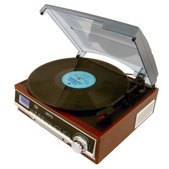 Tocadiscos De Vinilo Vintage, Altavoces Incorporados, Bluetooth, Usb Grabación, Velocidades 33 45 78 Rpm   Camry Cr 1168