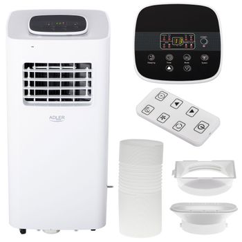 Aire Acondicionado Portátil,  Temporizador, Control Temperatura, Pantalla Led,  Mando Distancia Blanco 575w Adler Ad 7924