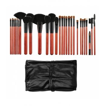 Tools For Beauty Set Brochas De Maquillaje Cherry&negro 28 Piezas