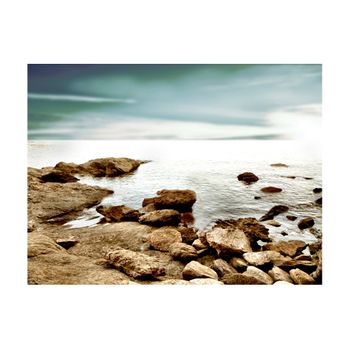 Papel Pintado 3d -  Playa Rocosa (200x154 Cm)
